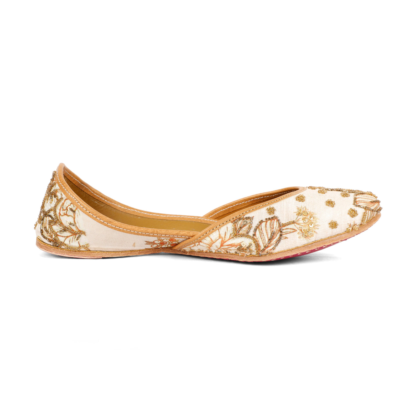 Heer white embellished jutti for women – additional detail view