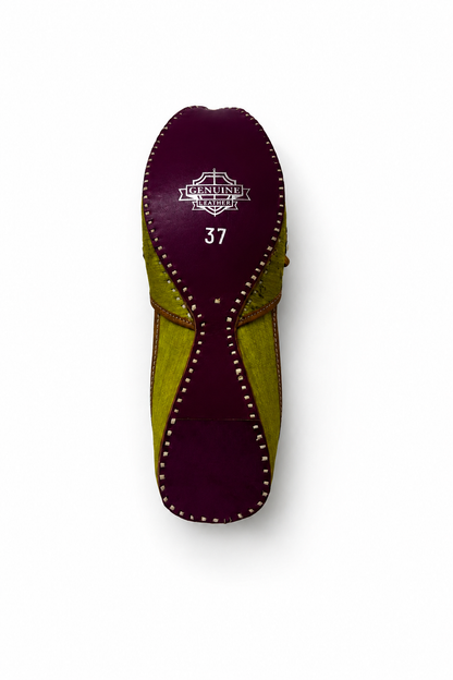 Gunguru Green Embellished Ethnic Flats