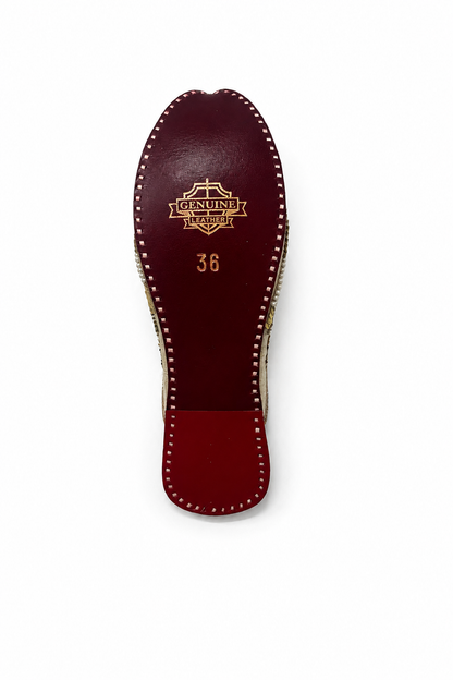Janhan Gold Embellished Half Jutti