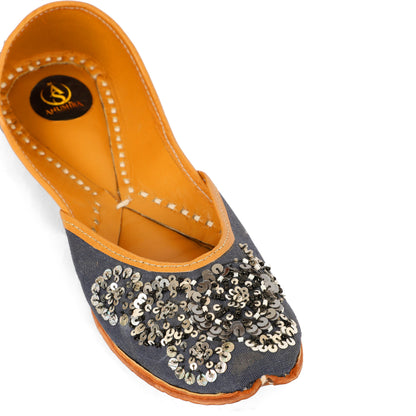 Sitara blue embellished jutti for women – additional detail view