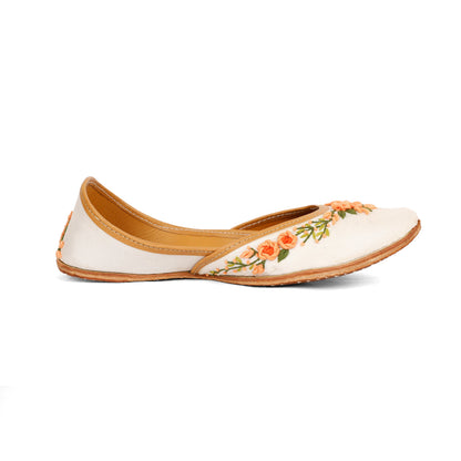 Gulnaar white embellished jutti for women – lifestyle view