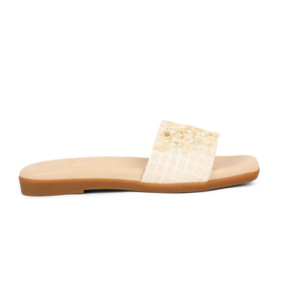 Boho red embellished ethnic flats for women – additional product view