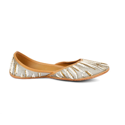 Grey Glam white embellished jutti for women – additional detail view