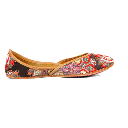 Rangriti Kalamkari black embellished jutti for women – alternate product view