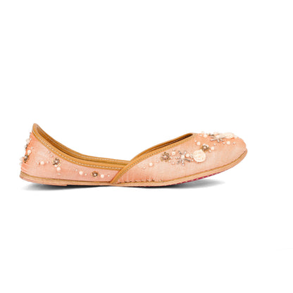 Rosy Pearl pink embellished jutti for women – additional detail view