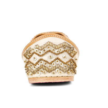 Ivory Veil white embellished jutti for women – additional product view