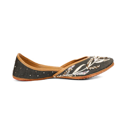 Fern black embellished jutti for women – additional product view