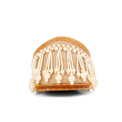 Moti Baag beige embellished ethnic flats for women – additional detail view