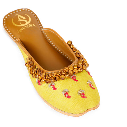 Zehra green embellished half jutti for women – additional detail view