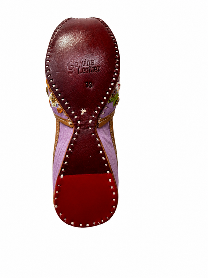 Lavender Phoolkari Purple Embellished Jutti