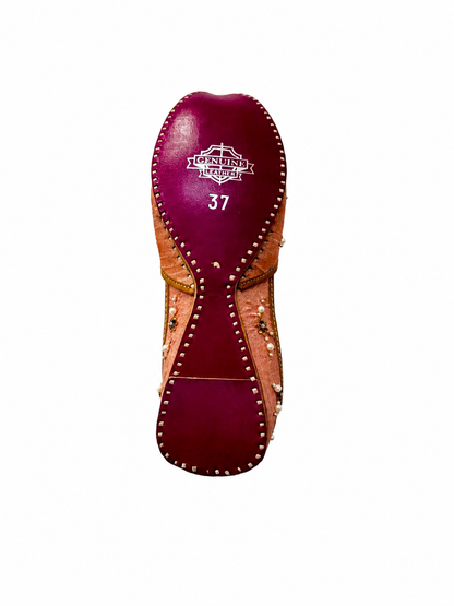 Rosy Pearl Pink Embellished Jutti