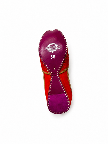 Saffron Orange Embellished Ethnic Jutti
