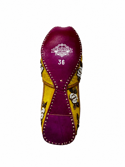 Sunshine Yellow Embellished Ethnic Jutti