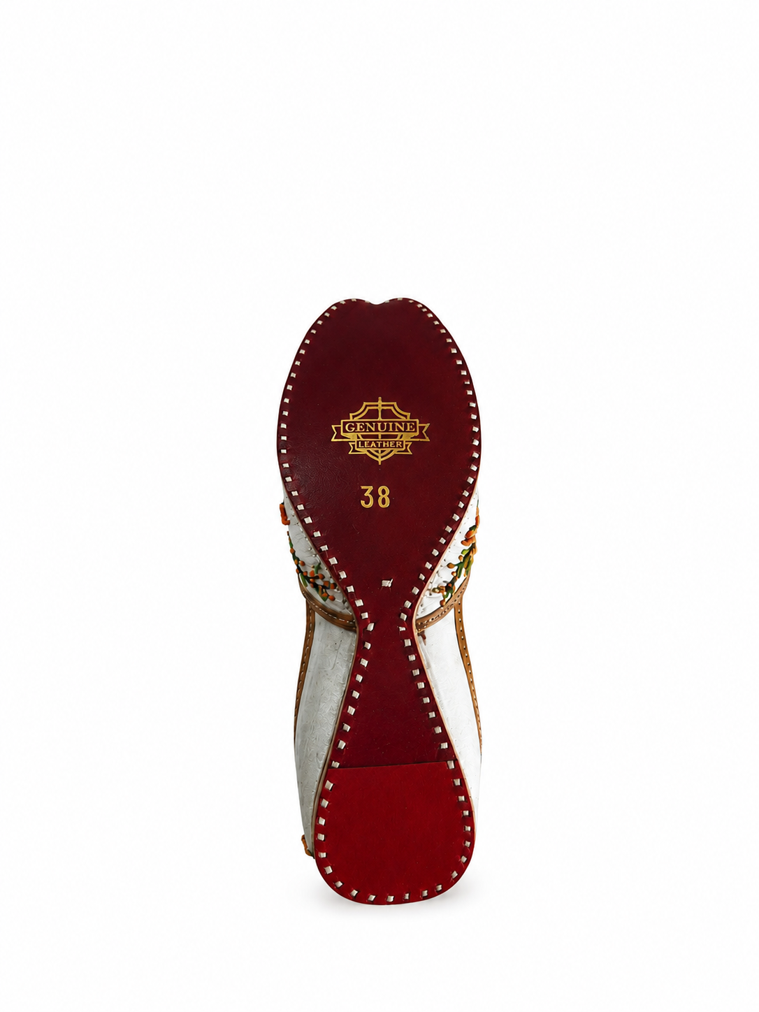 Gulnaar White Embellished Jutti